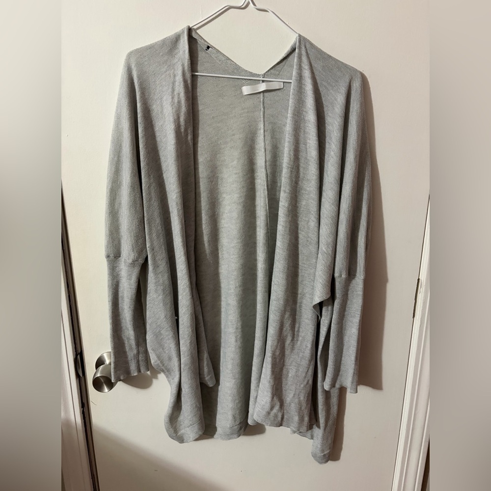 Women's Large Light Gray Open Front Sweater Tote11